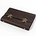 ANCICRAFT Leather Journal Diary Notebook A5 Refillable with Clasp 6-ring Binder Lined Craft Paper (Dark brown with clasp A5)