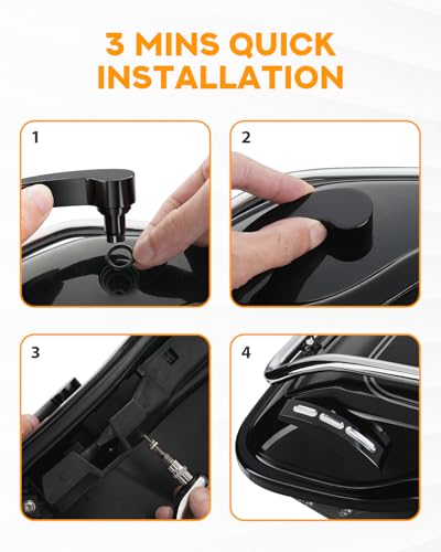Kit de Pestillos PBYMT para Maletas Harley 2014-2024 Negro Cromo miniatura 5