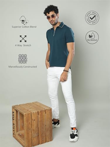 Image of STELLERS Men's Premium Pique Crush Polo T-Shirt | Feather Touch Feel |Regular Fit| Odour Resistant| Anti-Static| Wrinkle Free | Quick Dry | Stretchable | Lightweight | Sweat-Proof