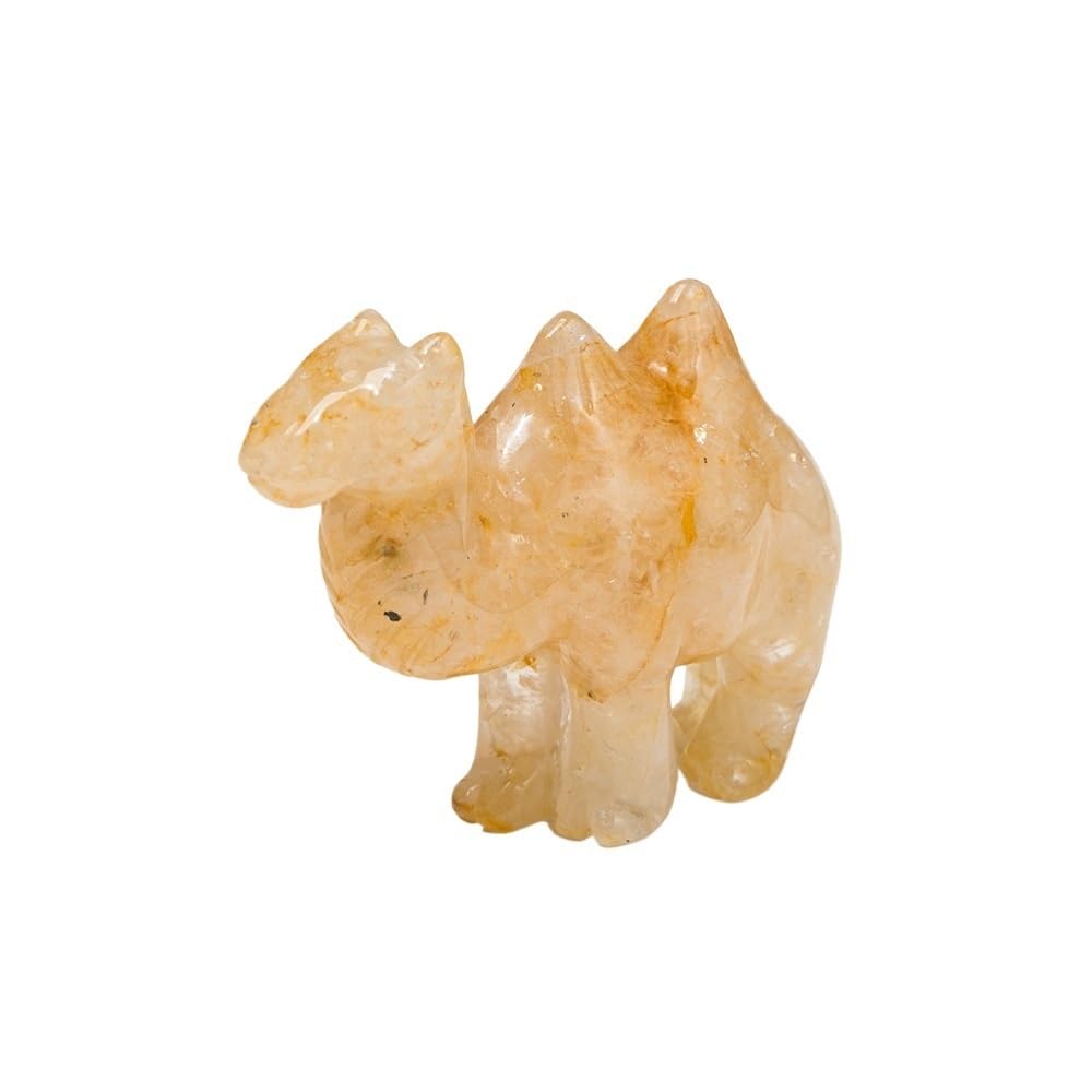 HUFFA Natural Crystal Camel Carving - Tiger Eye & Amethyst Stone - Unique Home Office Decoration