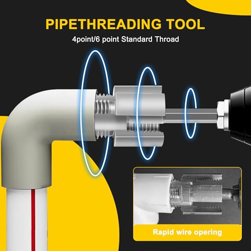 Image of 2PCS Pipe Threading Tool, Integrated Internal & External Pipe Threading Tool - 1 /2 inch & 3 /4 inch Pipe Threading Tool Set for Electric Drill - PVC & Plastic Pipe Tool for DIY Home Repair