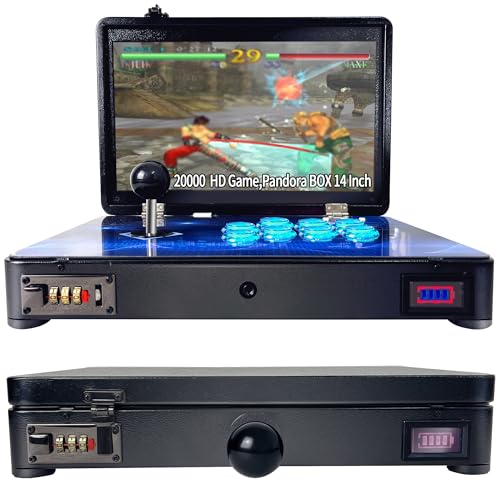 WYGaming Pandora Arcade Portable Retro Video Game Player Built-in 20000+ Classic Games 14 inch LED Integrated Recreation Arcade Emulator Console Compatible with FBA/N64/Arcade/MAME