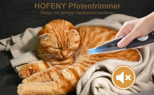 Hofeny Pfotentrimmer für hunde, Hundeschermaschine mit Staubsauger, Katzenkrallen-Trimmer, leise Pfotenschermaschine, Haustier-Rasierer für Hunde, Katzen, Pfoten, Augen, Ohren, Gesicht und Körper