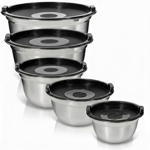 WHYSKO Stainless Steel Mixing Bowls with Lids Set...