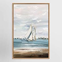 SIGNWIN Framed Canvas Wall Art Sunrise on Ocean Canvas Prints Home Artwork Decoration for Living Room,Bedroom - 16