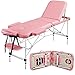 Yaheetech Foldable Massage Bed Portable Lash Table Beauty Bed Professional Salon Spa Table Aluminum 60 cm Width 3 Section Pink