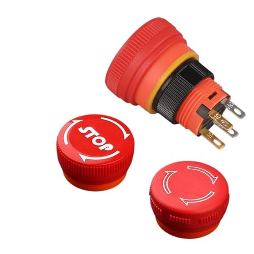 Interrupteur d'arrêt d'urgence Shield-01 16mm 6A 1NO1NC tête rouge