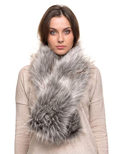 Futrzane Classic Scarf - Faux Fur Scarves Collars for Women - Long Neck Warmer
