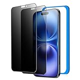 【覗き見防止】 iPhone16 / iPhone15 用 ガラスフィルム のぞき見 防止 アイフォン16/アイフォン15 対応 フィルム 覗き見防止 保護 強化ガラス 【左右見えない/耐衝撃/気泡ゼロ/貼り付け簡単/ガイド枠付き/2枚セット】