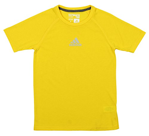 adidas Youth Boys Climalite Short Sleeve Performance Tee, EQT Yellow, Medium (10-12)