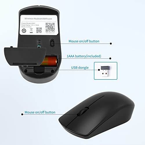 Wireless Keyboard And Mouse Combo, Giecy 2.4G Full-Sized Ergonomic Keyboard Mouse, Adjustable Ergonomic Full Size Keyboard Usb Keyboard And Mouse, Plug & Play For Computer/Laptop/Windows/Mac #TOP7