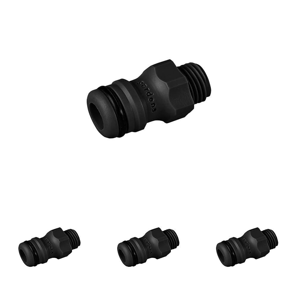 Gardena Anschlusstück: Steckkupplung zum Anschluss von Bewässerungsgeräten an das Original Gardena System, für 13,2 mm (G1/4) Gewinde, grau (2920-26) (Packung mit 4)