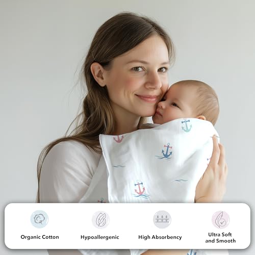 Image of The White Cradle Muslin Swaddle for Newborn Baby, Organic Cotton Wrap White
