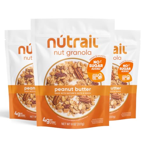 NuTrail Peanut Butter Nut Granola, No Sugar Added, 8 oz