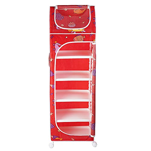 Image of Little One's | 6 Plastic Shelves Baby Wardrobe /Toy Organizer, ISI Certifed | Aquatic Red | TB6 /FR