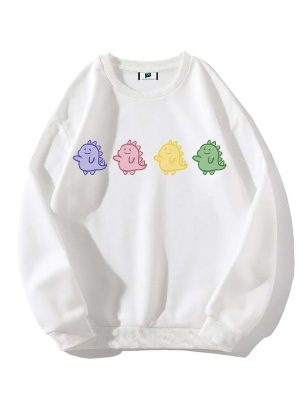 sxv style SXV 'Baby Dianousures’ Printed Cool Aesthetic Drop Shoulder Oversized Sweatshirt-picture-55