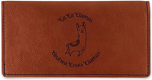 RNK Shops Personalized Llamas Leatherette Checkbook Holder - Double Sided
