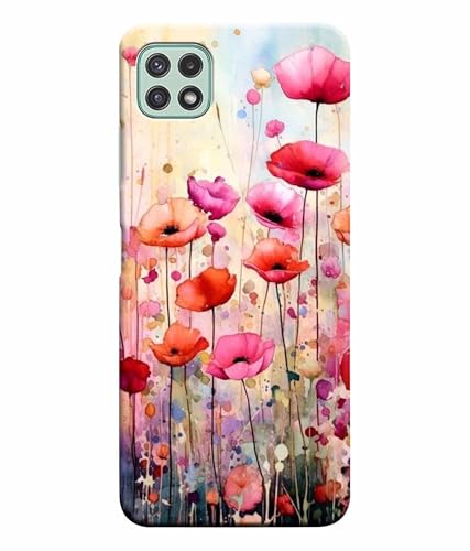 Image of Printed Hard Back Case Cover & Compatible for Samsung Galaxy A22 5G | Vintage Flower Art (Multicolor) - D1183