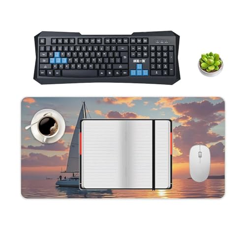 Desk Pad Protector 24x12 Inch Extended Sailboat and Sunset miniatura 4
