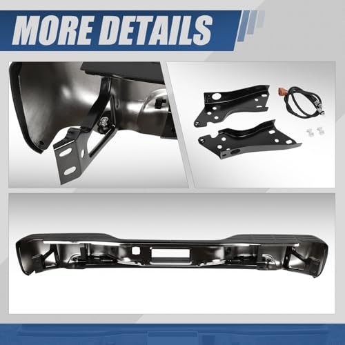 Image of Auto Dynasty Rear Step Bumper for 99-06 Silverado Sierra 1500 2500, Chrome