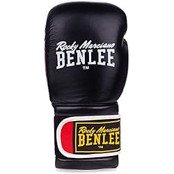 Benlee Rocky Marciano Guantes de Boxeo Boxing Gloves Sugar Deluxe, Negro/Rojo