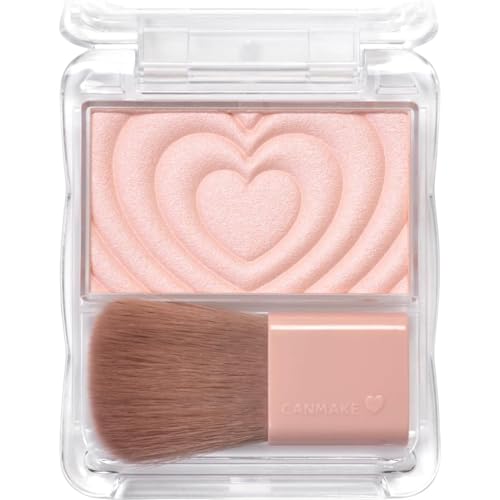 Image of CANMAKE - Powder Cheeks - Fine Pearl Transparent Clear Powder w /Soft Brush - 0.06floz (1.8g) (P04 Clever Beige)