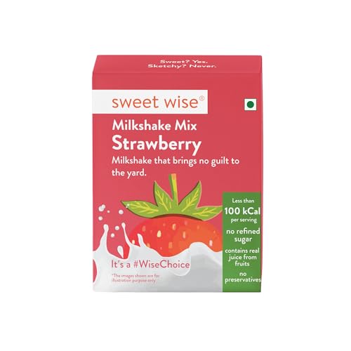 Image of Sweet wise Strawberry Milk shake -125gm| Natural Powder| No refined sugar| No Artificial Preservatives