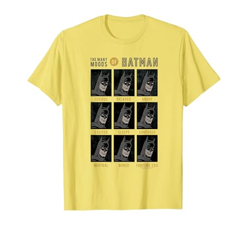 Image of DC Originals The Many Moods of Batman T-Shirt, Men, Lemon Yellow, XX-Large