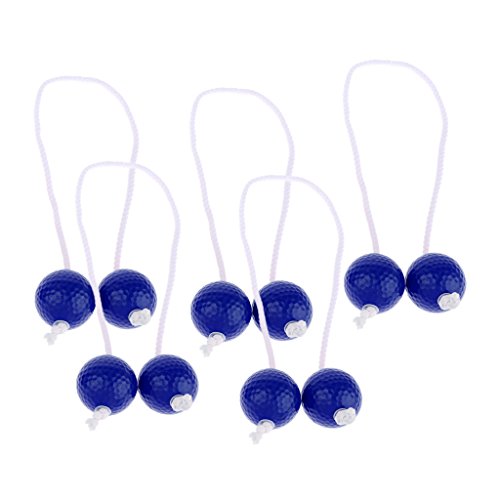 YIJU Bolas de Golfe de 5 Pares - Treino de Treino - Bolas de Golfe de Corda para Crianças - Azul