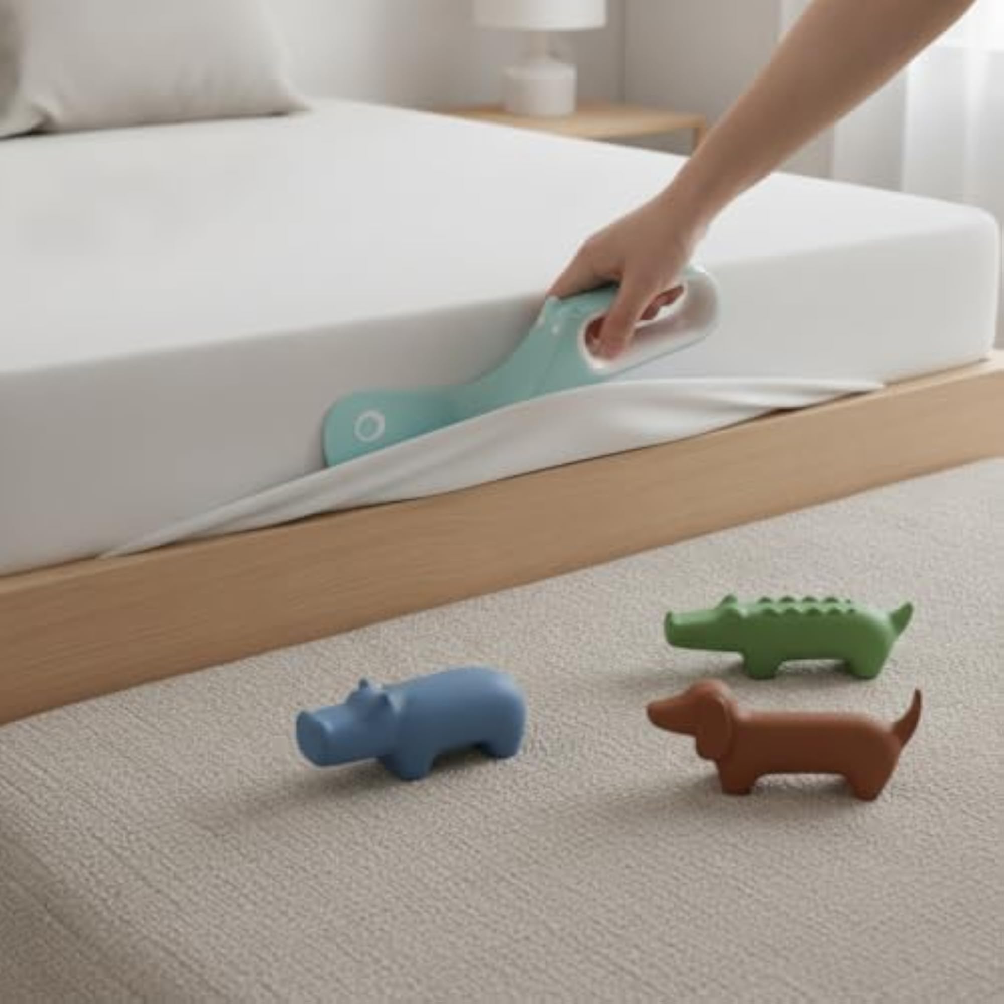Bed Sheet Fixer Clips for Easy Bed Making, Blue Hippo