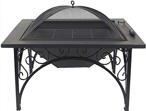 Homeology KOJIN Multi-Functional Elegant Black Square Outdoor Garden & Patio Luxury Heater Fire Pit Brazier - Image 3