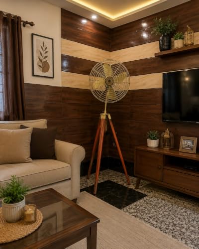 Antique Brass Tripod Floor Fan