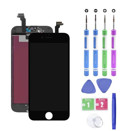 Replacement for iPhone 6 2014 Year (Model A1549 A1586 A1589) Black LCD Display Digitizer Panel (Repair) LED Screen Assembly with Repair Tools