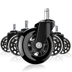 Anyke Office Stoel Caster Wielen Vervanging Zware Stoel Casters Premium Rubber Wielen Set van 5 Veilig voor Alle Vloeren Geen Stoel Mat Nodig