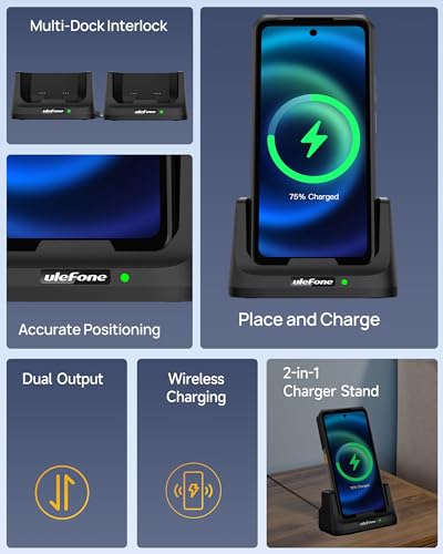 Image of Ulefone Armor 26 Ultra 33W Desk Charging Dock, Wireless Charging Station for Ulefone Armor 26 Ultra, Not Charger