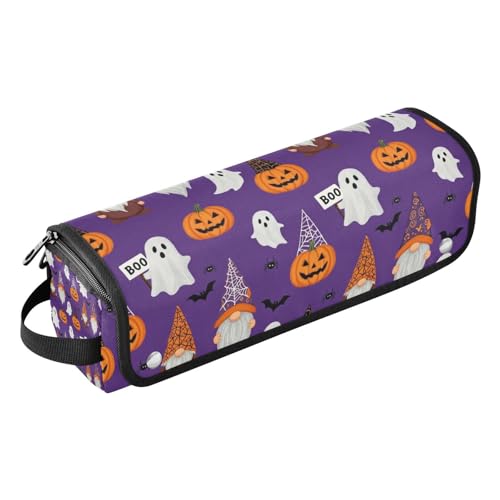 Bolsa de viaje para herramientas de cabello para mujeres con tapete resistente al calor y cierre impermeable con patrón de fantasmas de Halloween