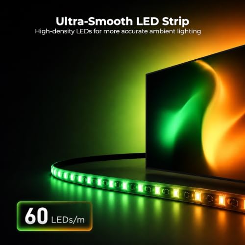 Image of Apex HDMI Sync TV Backlight for 24-75 Inch TVs,HDMI 2.0 4K@60Hz,RGBIC LED Strip,Smart RGBIC LED Strip (60 LEDs /M),Screen & Music Sync,Infinity Sync Support,App Control,2 HDMI Inputs,1-Year Warranty