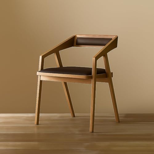 Image of Genuine Decor Solid Sheesham Bar Chair Modern Furniture Off Games Wooden High Chair Pu Leather Chair Cushion for Kitchen | Living Room | Office | Cafe (choklety Set of 2)