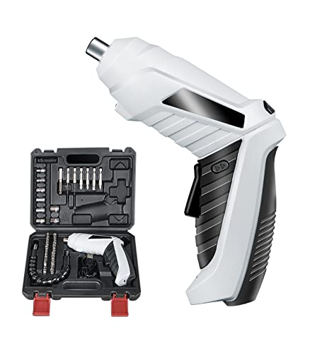 電動ドリル 電動ドライバー Housolution 電気ドリル 45本ビットセット USBコードレス コンパクト 3.6V 小型 変形ハンドル LEDライト付き 正逆転切替 USB充電ケーブル付き 持ち運び便利 家具組み立て 家庭用 電動ドライバーセット 1枚目