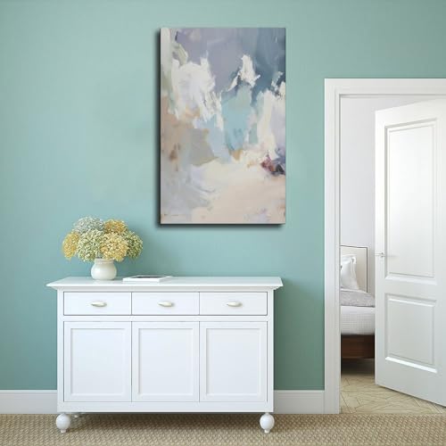 Impression sur toile bleu clair abstrait pour decorer un mur vide et terne