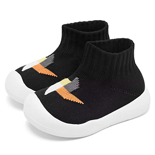 Image of Eashi Baby Boy Girl Non-Skid Indoor Infant Walking Shoes Breathable Warm Elastic Sock Shoes with Memory Sole Protect Toes Outdoor Sneakers