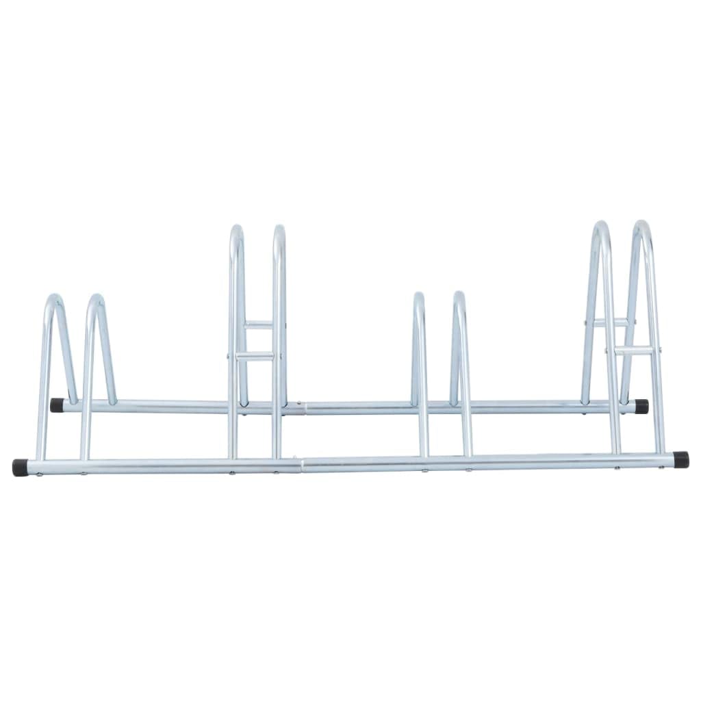 vidaXL Soporte para 4 bicicletas suelo independiente acero galvanizado