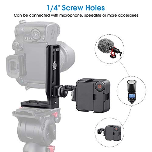 Image of GetZget Base Mount for DSLR Camera - L-Shaped Vertical & Horizontal Quick Release Plate, Compatible with DJI Ronin RS 4, RS 3, RS 2, RSC Gimbal, Sony & Canon Cameras & Tripod Accessories