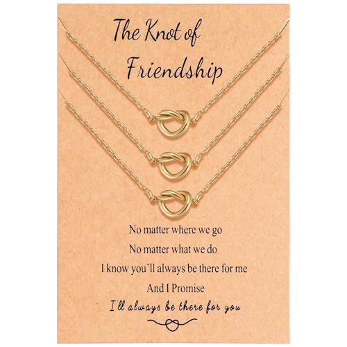 BFF Friendship Knot Infinity Necklace for 2 Best Friend Long Distance Birthday Jewelry Gifts for Her Women Bestie