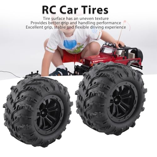 Dilwe RC-Gummireifen, 2 Stück, 85mm Größe, RC-Reifen mit 12mm Sechskantadapter für 1/16 RC-Cars, Outdoor, Indoor, Competition, Hobbyists, Enthusiasts
