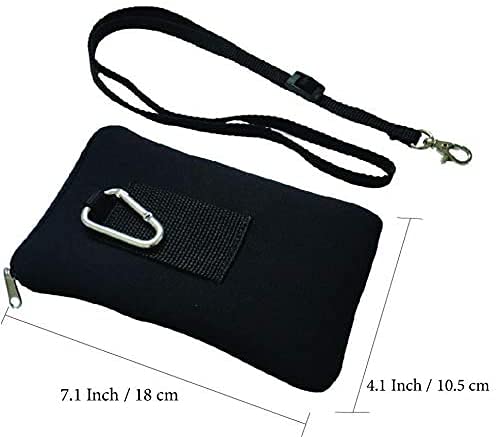 Image of Tainada Men Women Cell Phone Neoprene Shockproof Zippered Sleeve Case Bag Pouch w /Carabiner, Neck Lanyard, Belt Loop Holster for iPhone 17 /16 Pro Max, 16 Plus, 16e; Samsung S25 (Doodle Dogs Style 1)