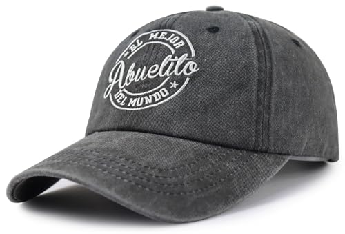 Image of Funny Embroidered EL Mejor Abuelite Del Mundo Hat for Men, Adjustable Cotton Grandpa Baseball Cap