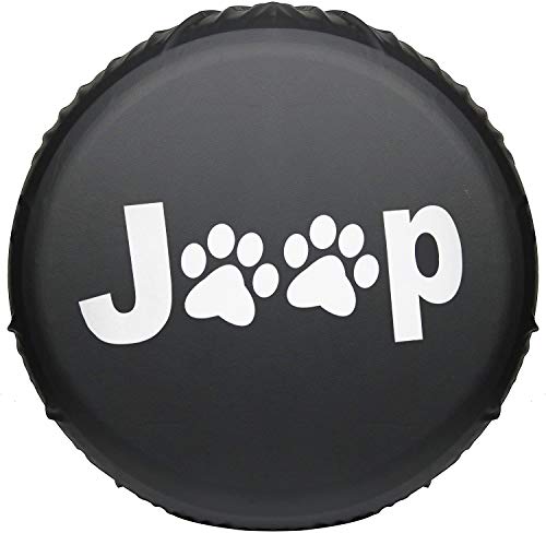 HAOFANG Tire Covers,(R14) PVC Leather Waterproof Dust-Proof Universal Spare Wheel Tire Cover Fit for Jeep,Trailer, RV, SUV and Many Vehicle 13â€ 14\" 15\" DIY (R14 for Diameter 24\"-26\", Black)