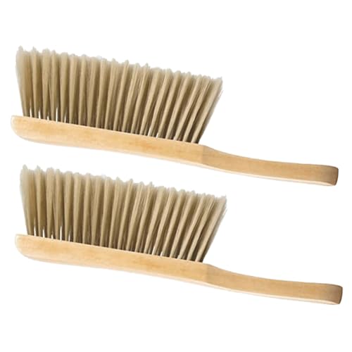 FRCOLOR 2Pcs Handheld Dusting Brush with Soft Bristles and Comfortable Wood Handle for Bed and Furniture Cleaning Multifunctional Broom for Household Dust Removal
