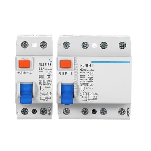 RCCB Disjoncteur différentiel NL1E-63 1P+N 40A 30mA pour protection domestique